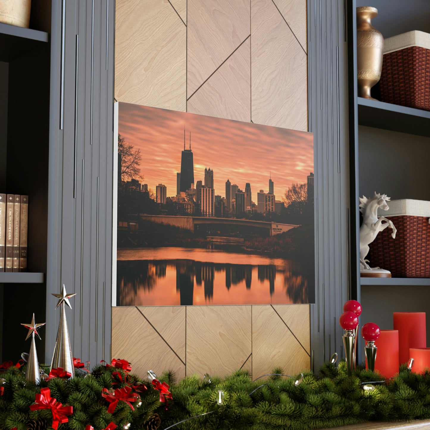 Chicago Sunset Wall Canvas - The Trip Window