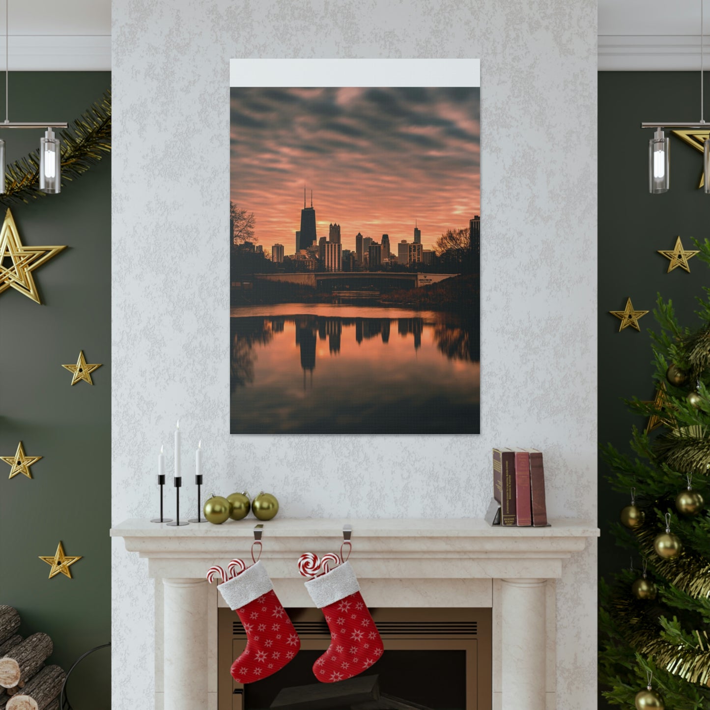 Chicago Sunset Wall Canvas - The Trip Window