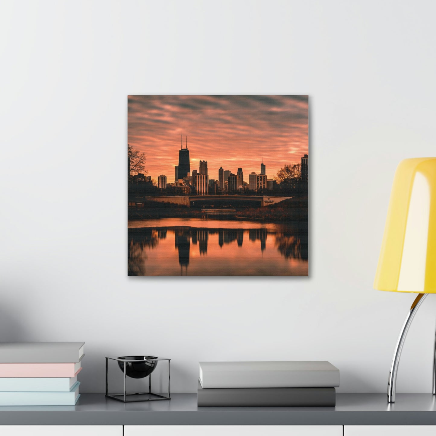Chicago Sunset Wall Canvas - The Trip Window