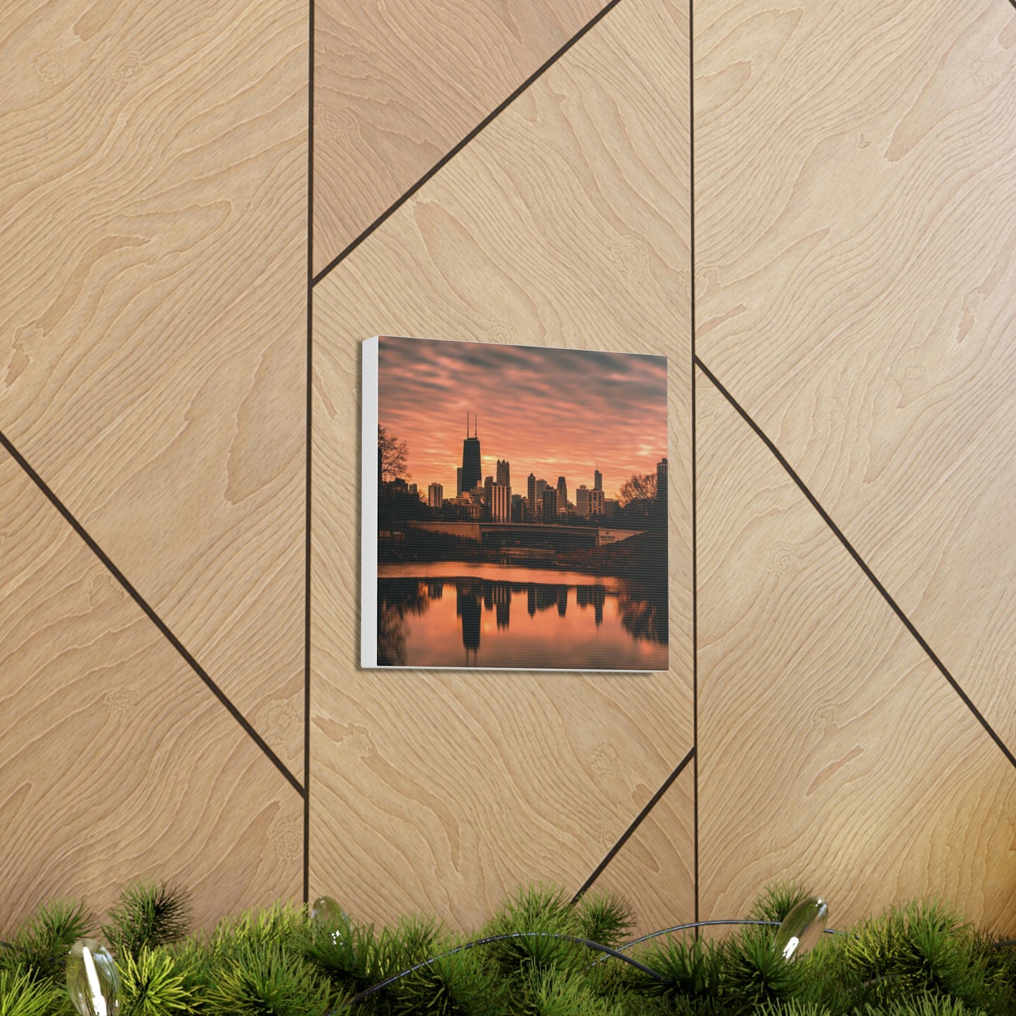 Chicago Sunset Wall Canvas - The Trip Window