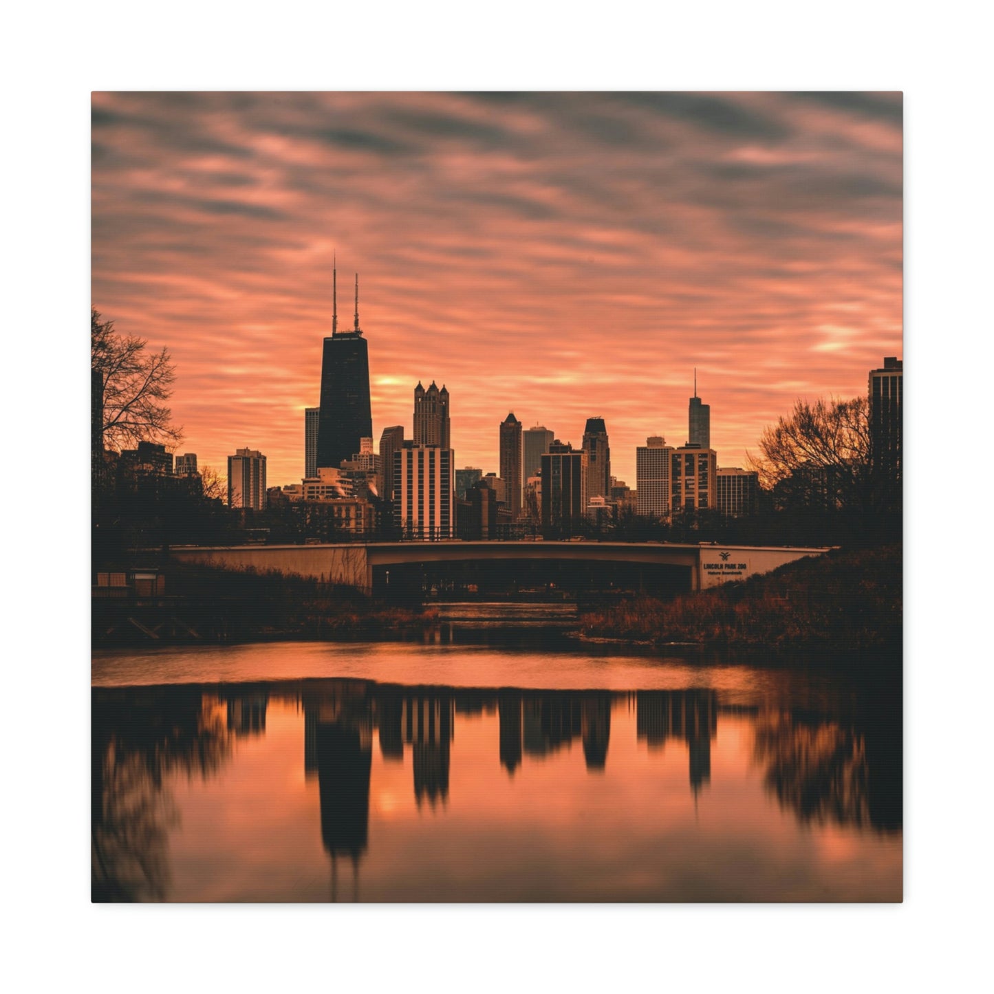 Chicago Sunset Wall Canvas - The Trip Window
