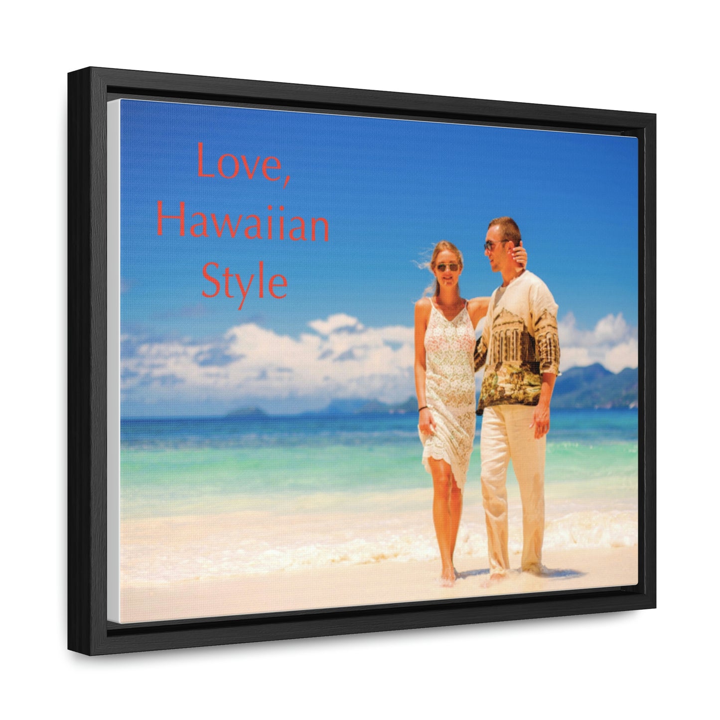 Custom Couple Photo Print Canvas, Framed Photo on Canvas, Multiple Sizes (Horizontal) & Stain Options, Birthday Gift, Valentine's Day Gift
