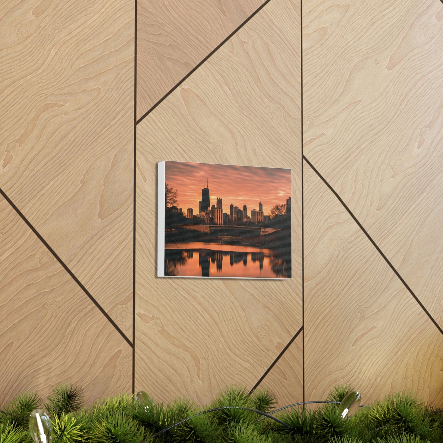 Chicago Sunset Wall Canvas - The Trip Window