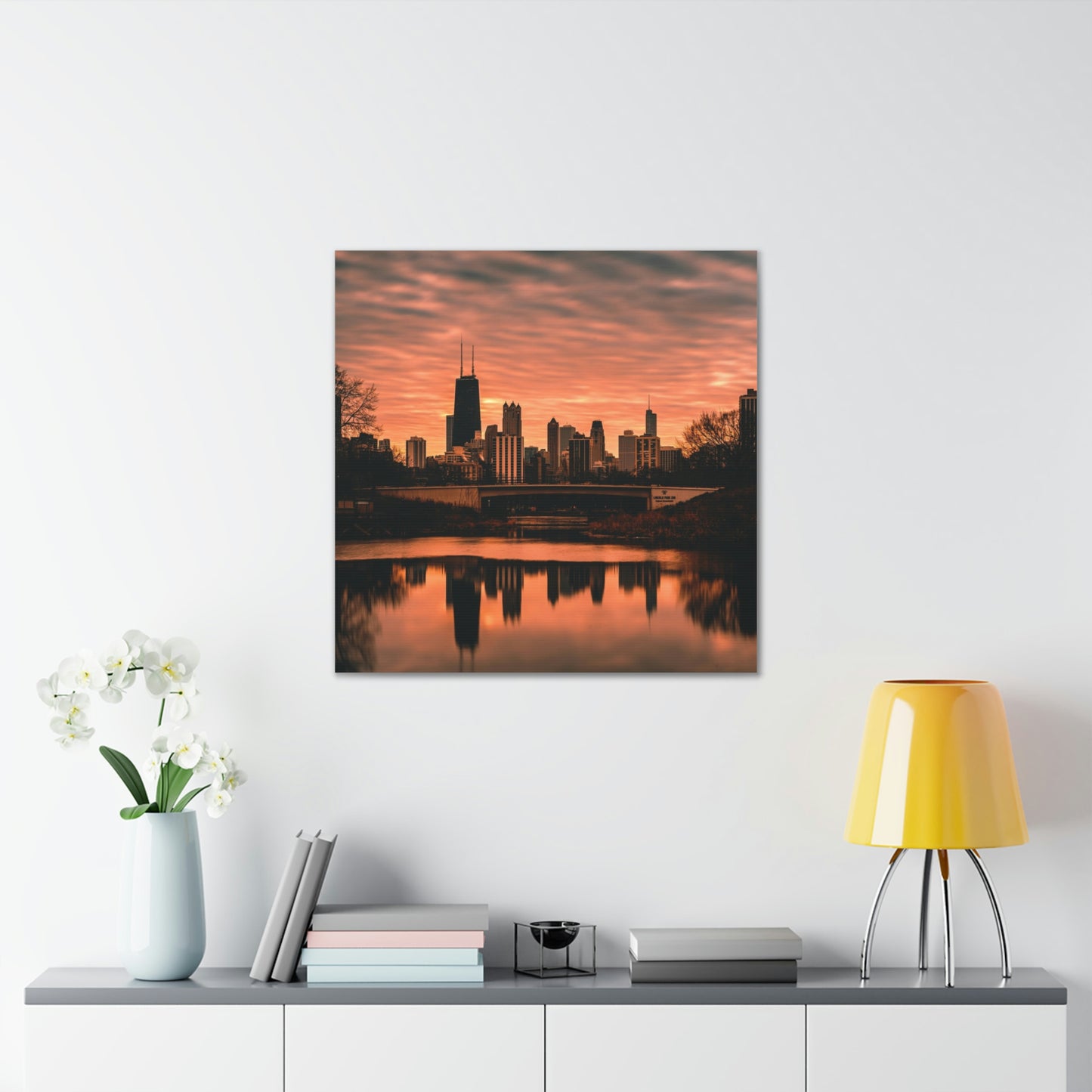 Chicago Sunset Wall Canvas - The Trip Window