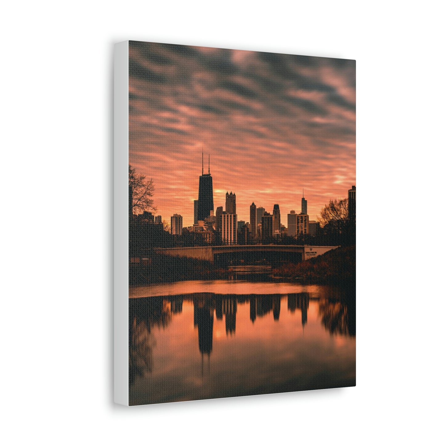 Chicago Sunset Wall Canvas - The Trip Window
