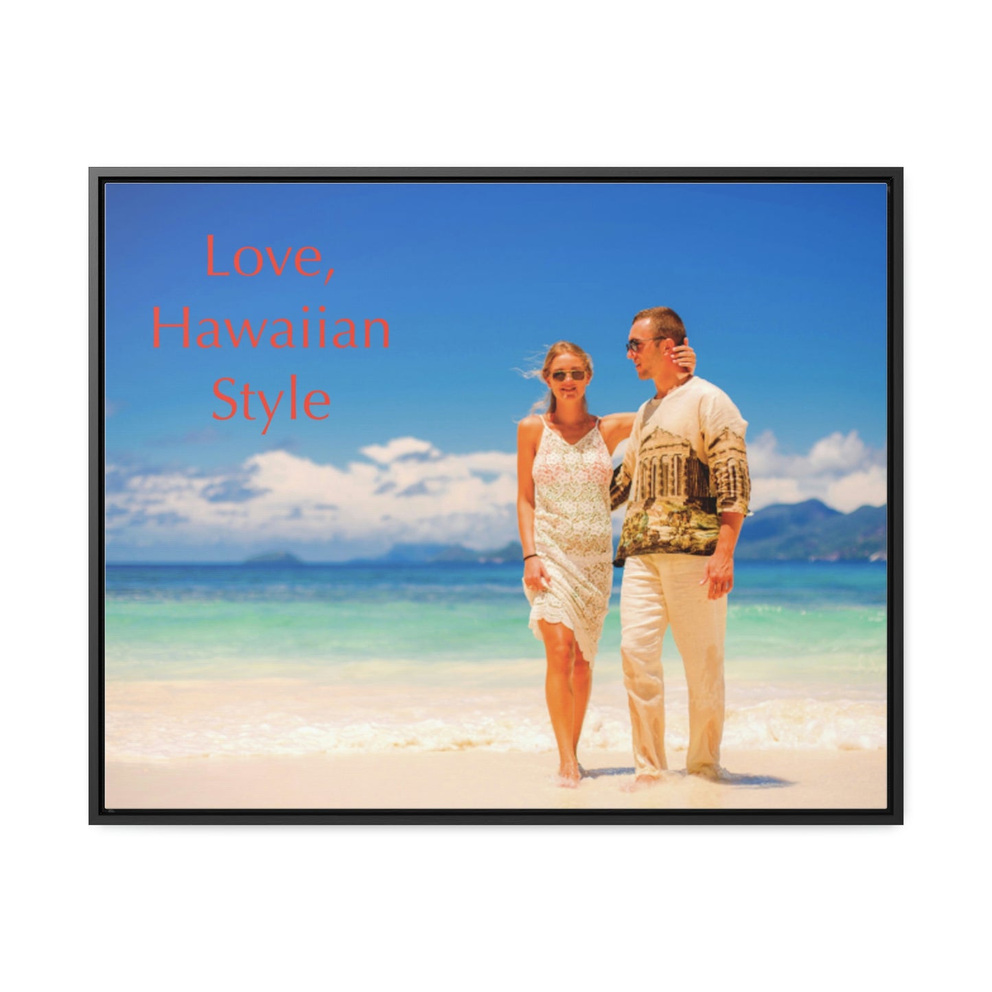 Custom Couple Photo Print Canvas, Framed Photo on Canvas, Multiple Sizes (Horizontal) & Stain Options, Birthday Gift, Valentine's Day Gift