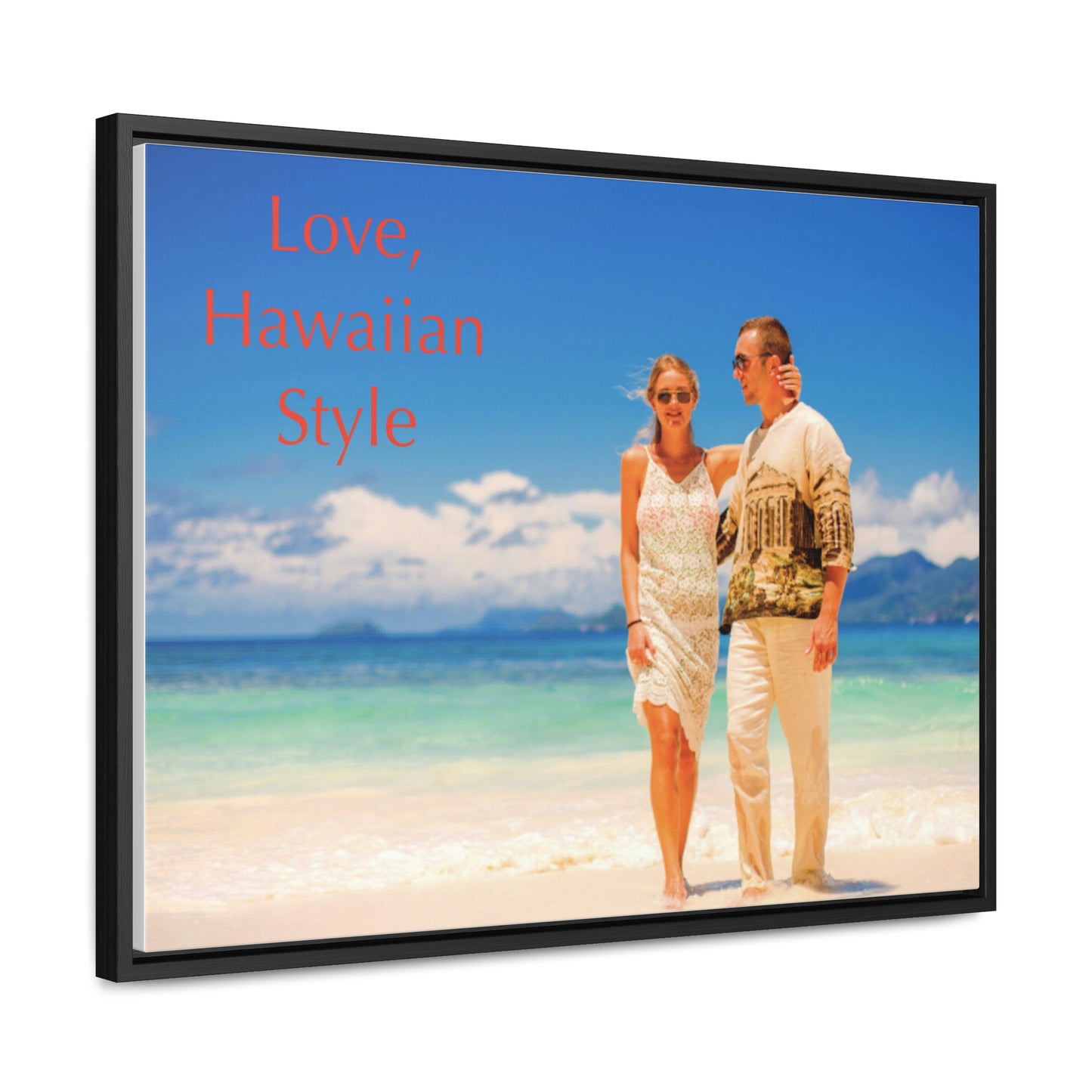 Custom Couple Photo Print Canvas, Framed Photo on Canvas, Multiple Sizes (Horizontal) & Stain Options, Birthday Gift, Valentine's Day Gift