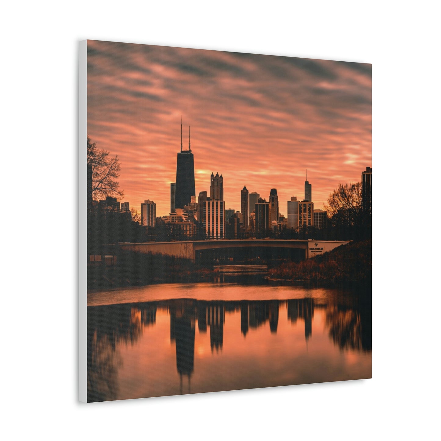 Chicago Sunset Wall Canvas - The Trip Window