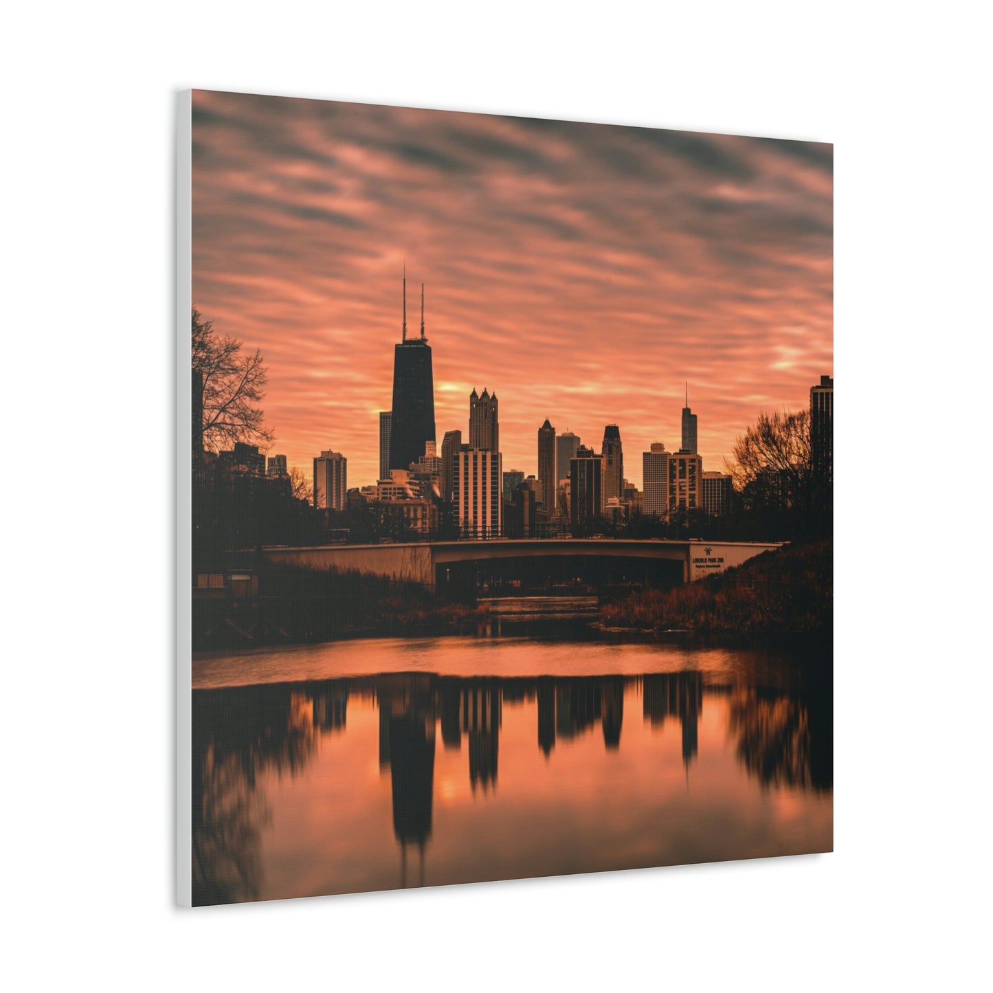 Chicago Sunset Wall Canvas - The Trip Window