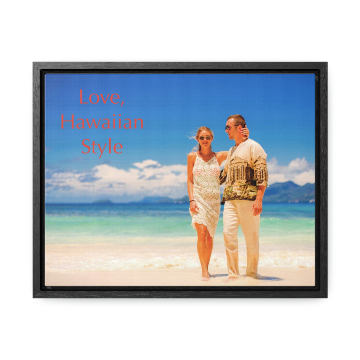 Custom Couple Photo Print Canvas, Framed Photo on Canvas, Multiple Sizes (Horizontal) & Stain Options, Birthday Gift, Valentine's Day Gift