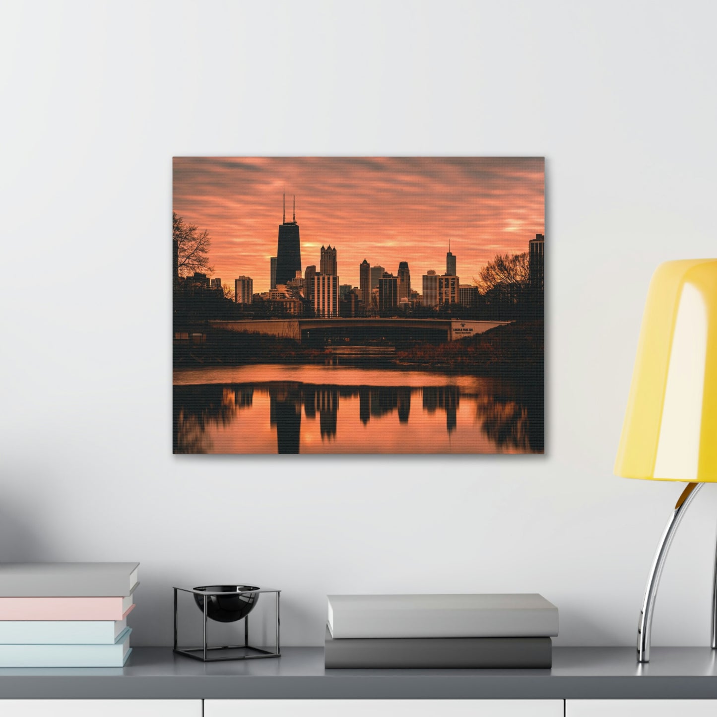 Chicago Sunset Wall Canvas - The Trip Window