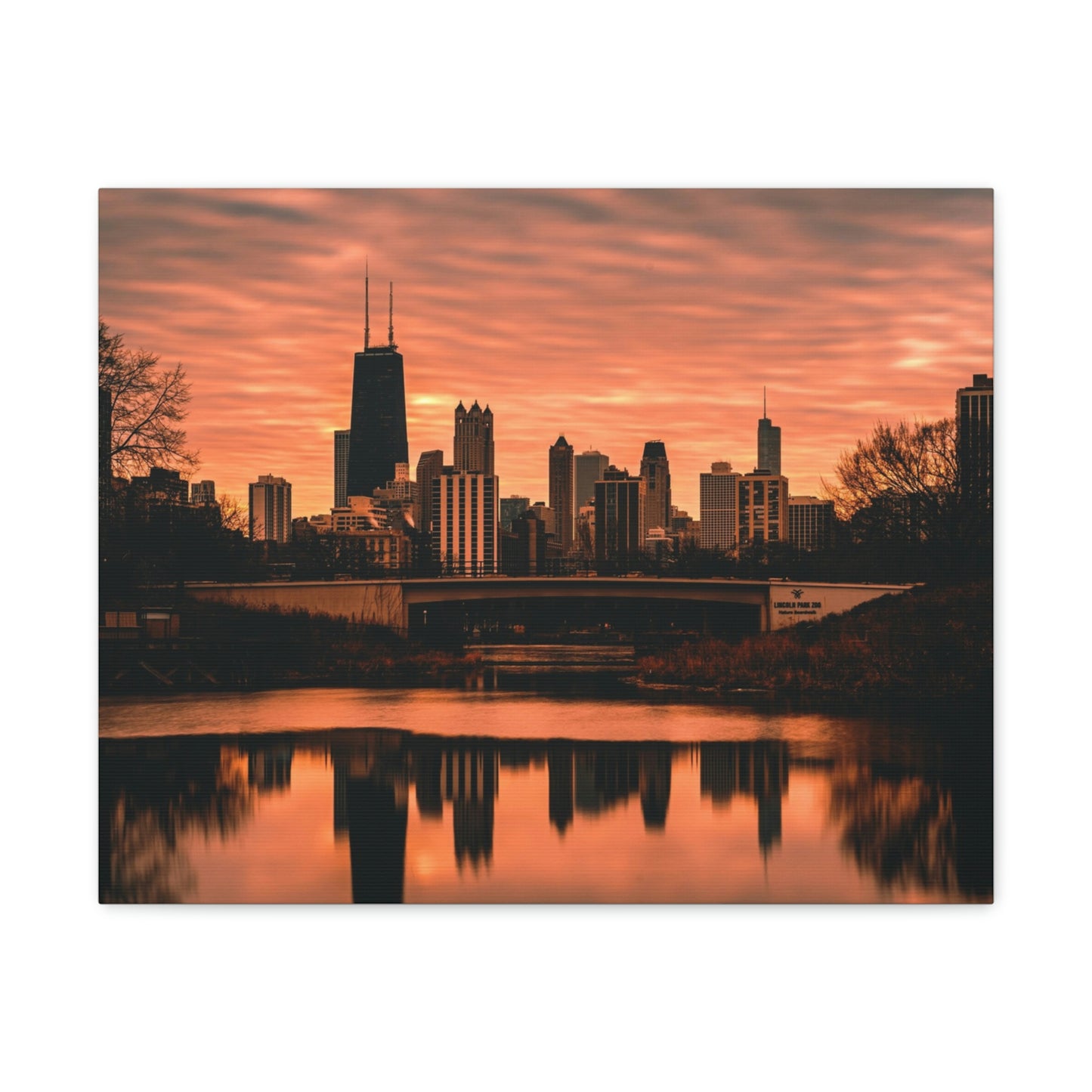 Chicago Sunset Wall Canvas - The Trip Window