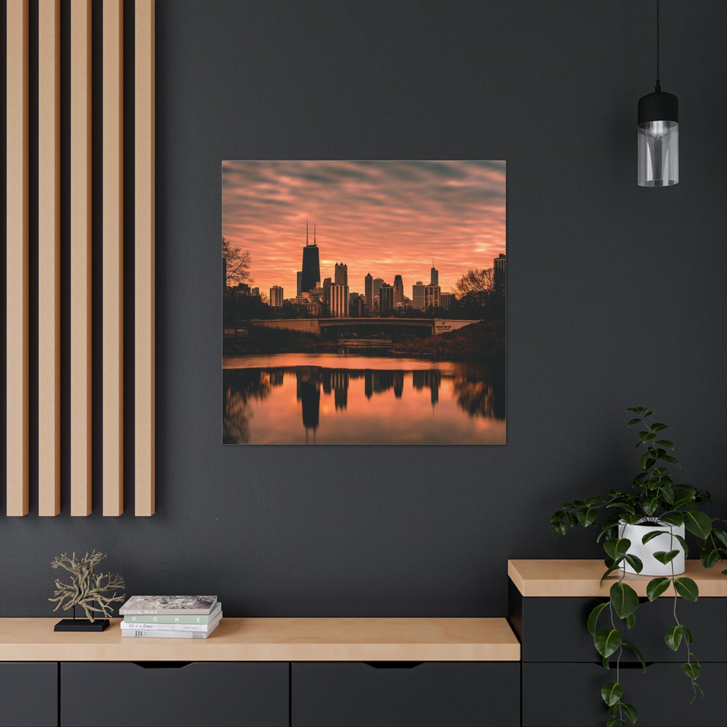 Chicago Sunset Wall Canvas - The Trip Window