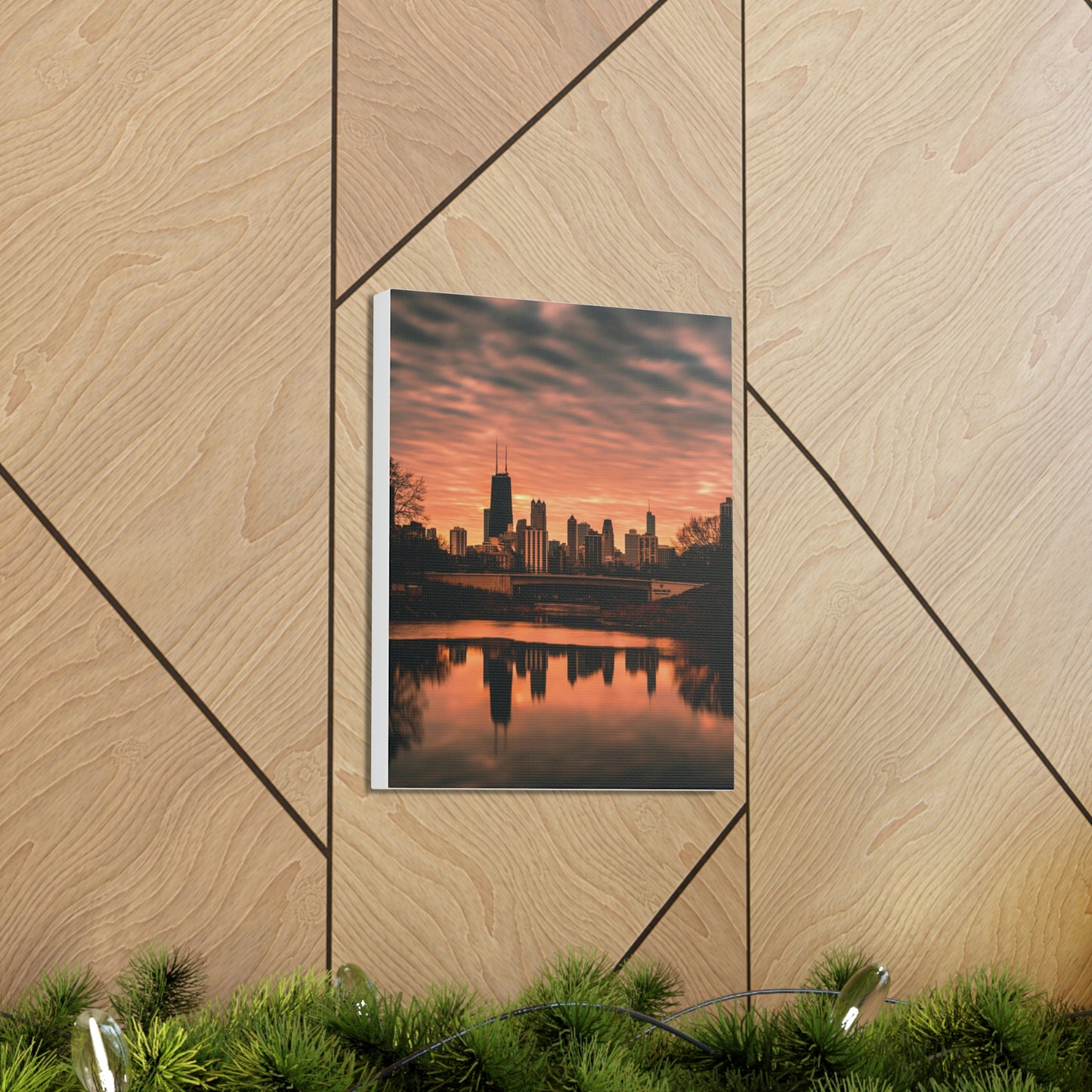 Chicago Sunset Wall Canvas - The Trip Window