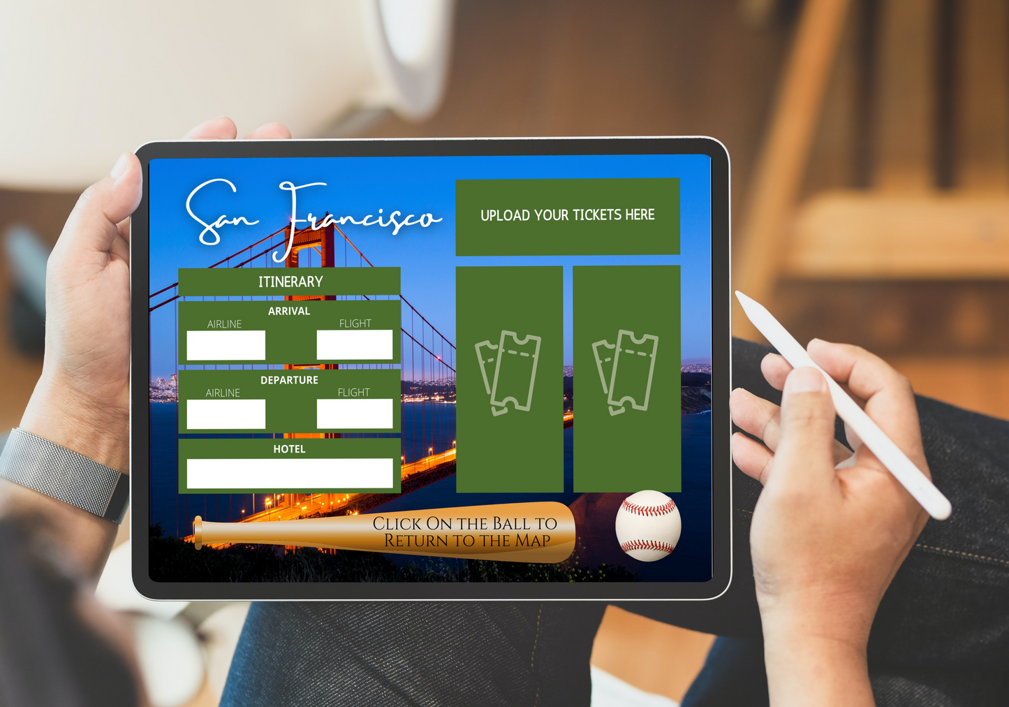 Baseball Stadium Bucket List Map, Trip Journal, Digital Planner and Game Journal
