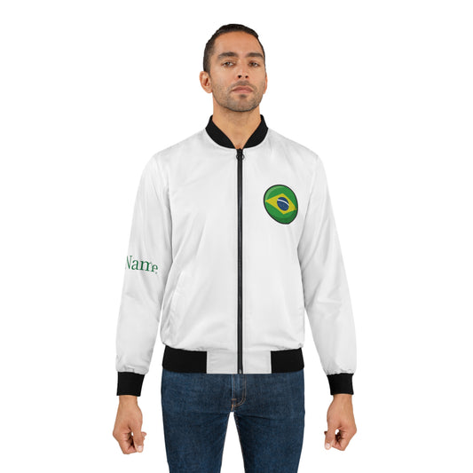 Personalized Brazil Men's Bomber Jacket, Brazil Flag Jacket, Your Name