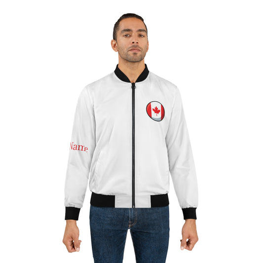 Personalized Canada Men's Bomber Jacket, Canada Flag Jacket, Your Name