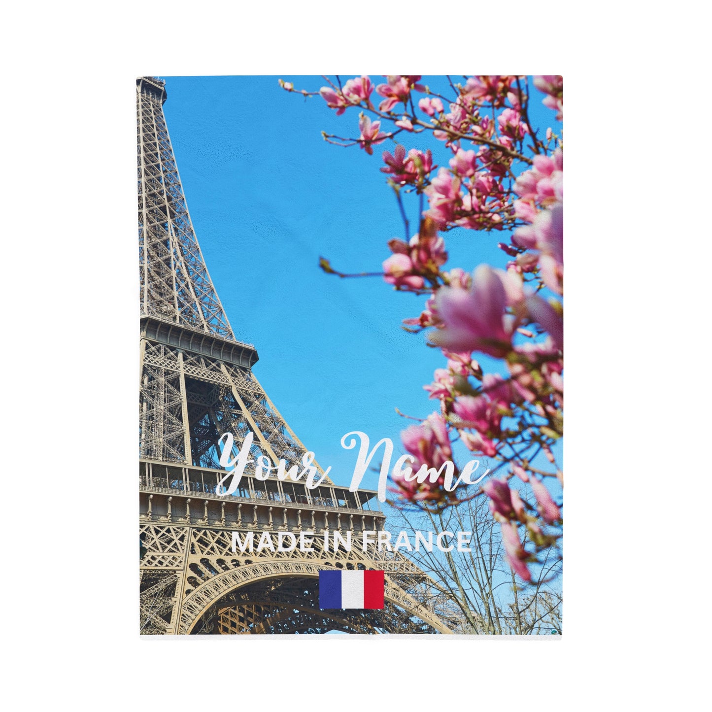 Personalized European Country Scenery Plush Blanket - France