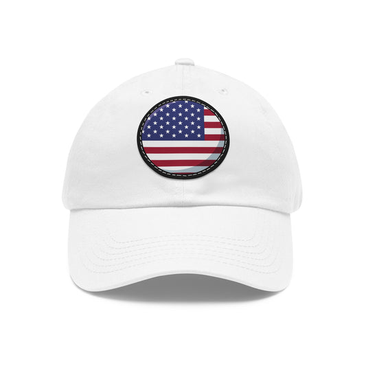 The Native Low Profile Hat with Round Leather Patch - United States of America