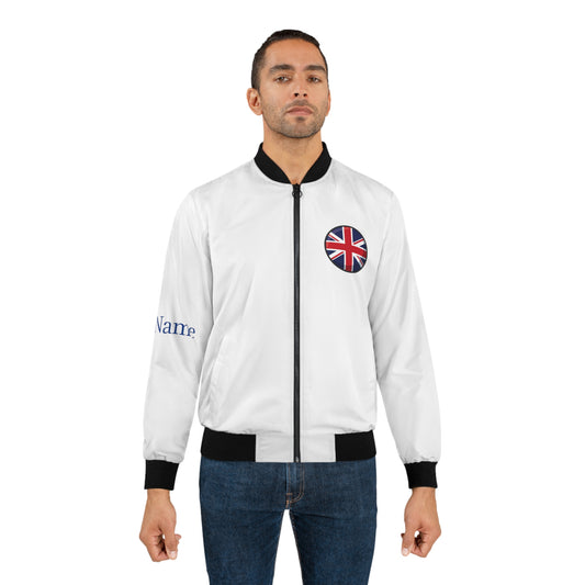 Personalized UK Men's Bomber Jacket, United Kingdom Union Jack Flag Jacket, Your Name