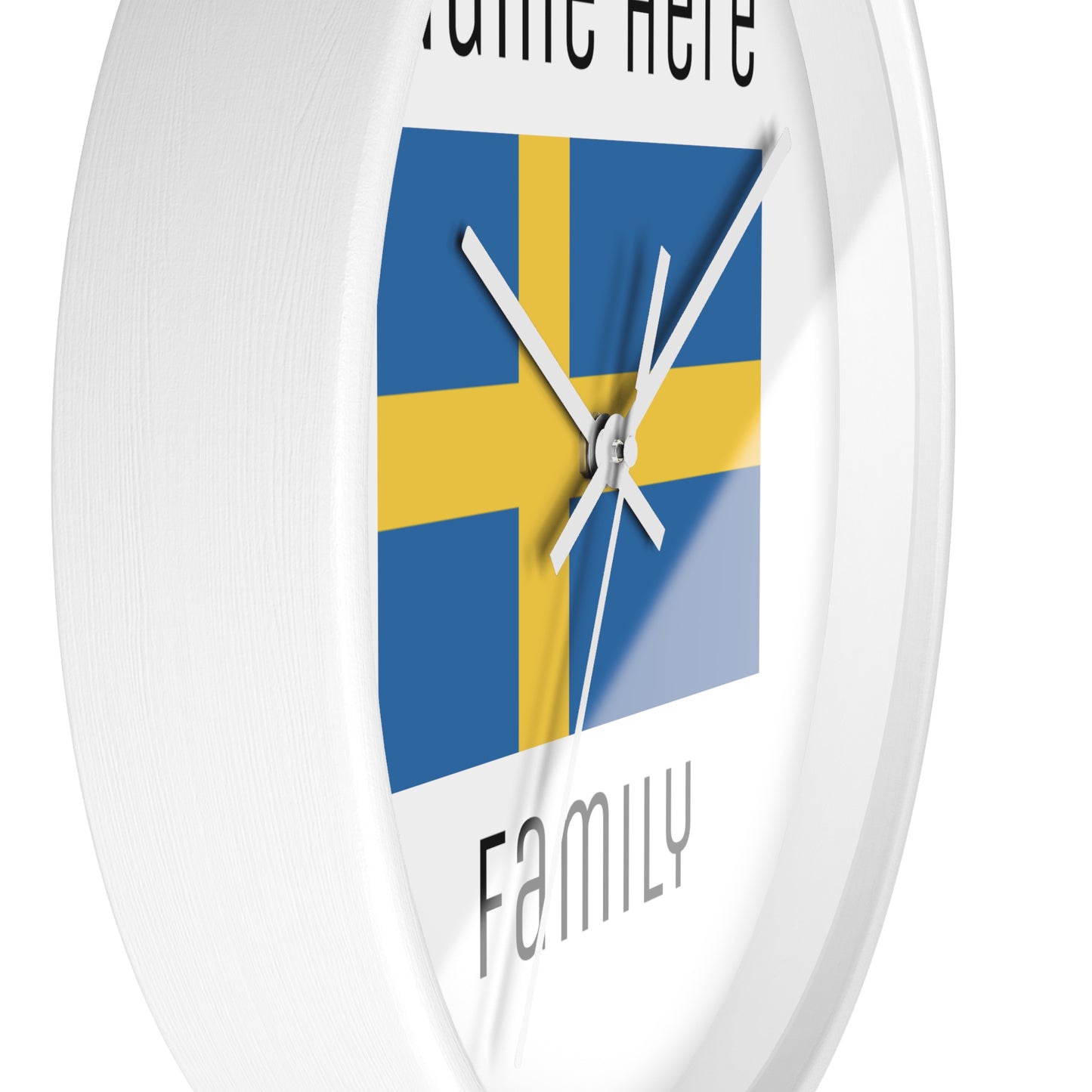 Personalize Your Sweden Wall Clock with Your Family Name