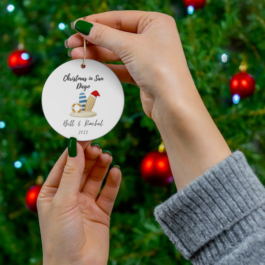 Family Christmas Ornament - Family Christmas in San Diego, California