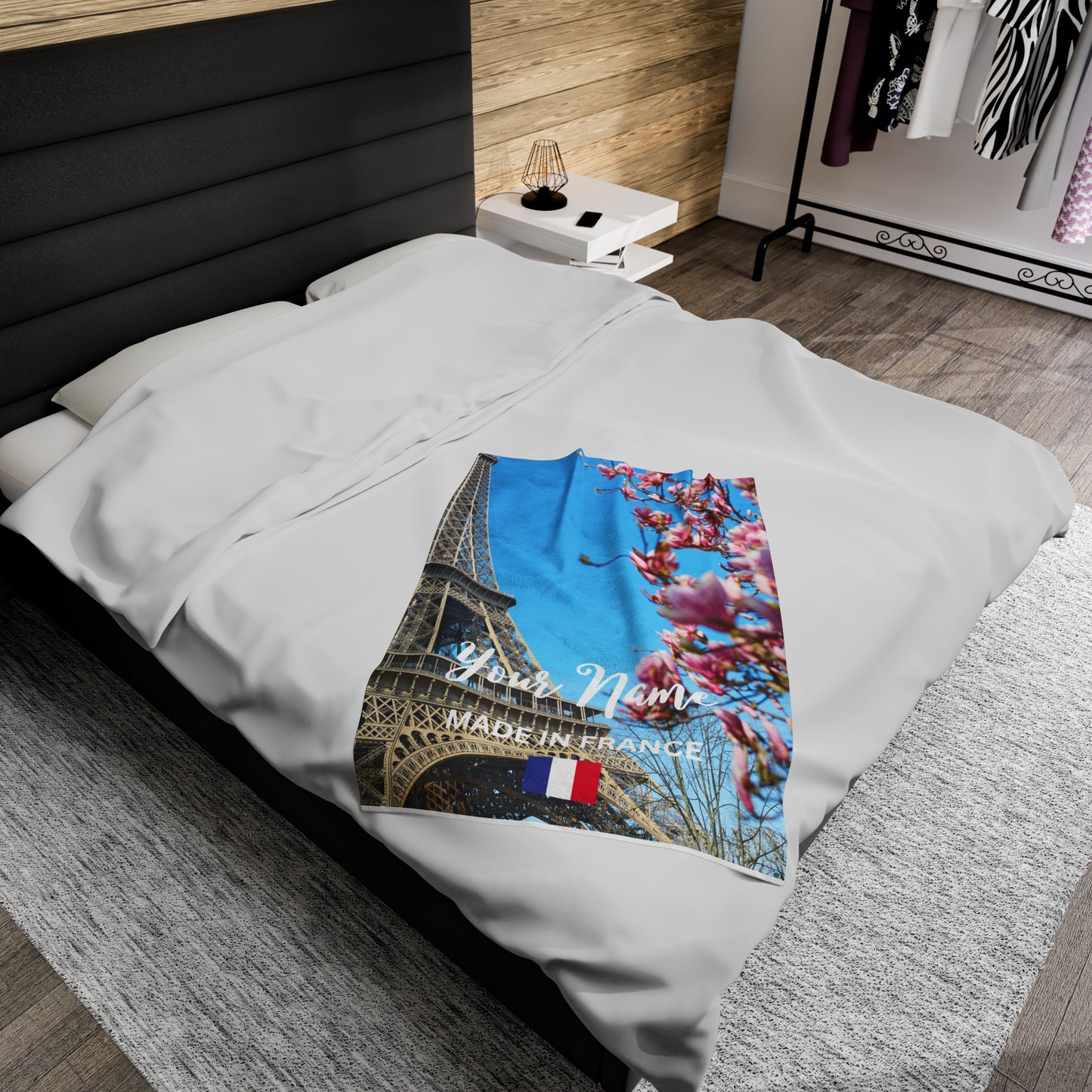 Personalized European Country Scenery Plush Blanket - France