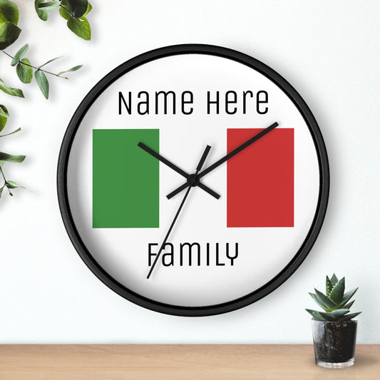 Personalize Your Italy Wall Clock with Your Family Name