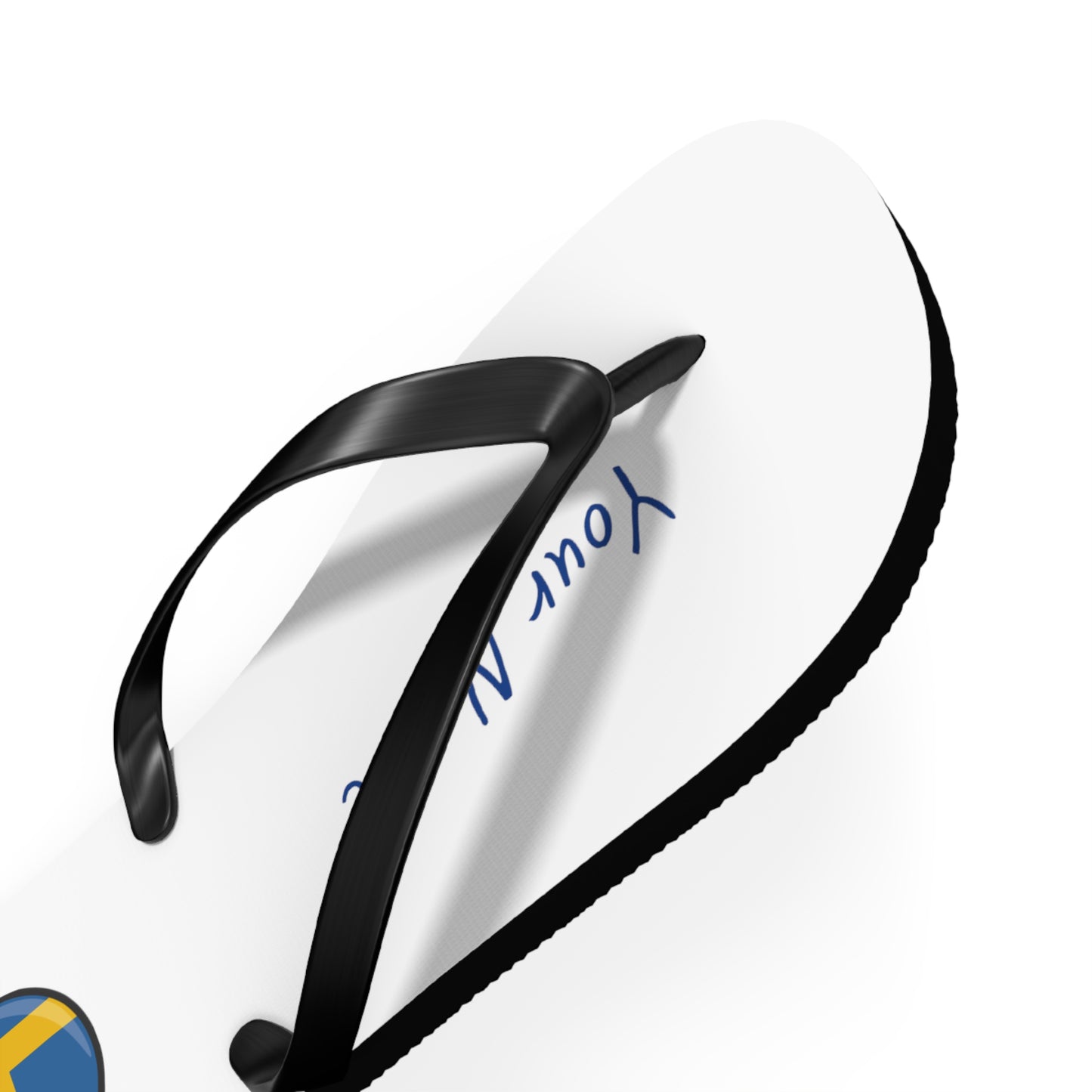 Personalized Swedish Beach, Pool, Walking and Casual Flip Flops - Sweden and Have Your Name Printed