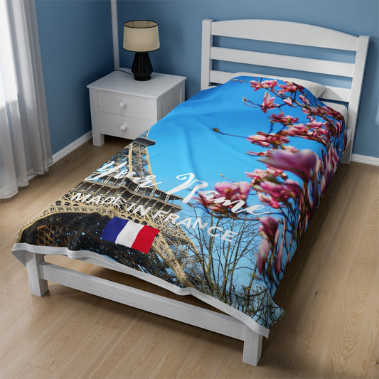 Personalized European Country Scenery Plush Blanket - France