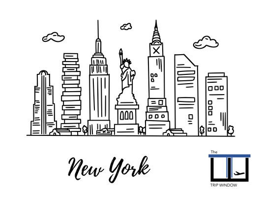 NY City Kids Coloring Activity Page - Travel Coloring New York - Kids Activities - Coloring Book - Plane Activities