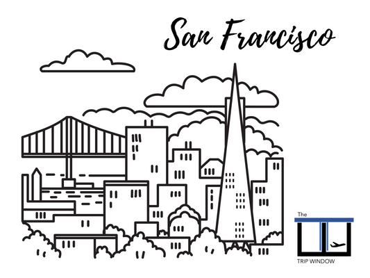 San Francisco Kids Coloring Activity Page - Travel Coloring San Francisco - Kids Activities - Coloring Book - Plane Activities