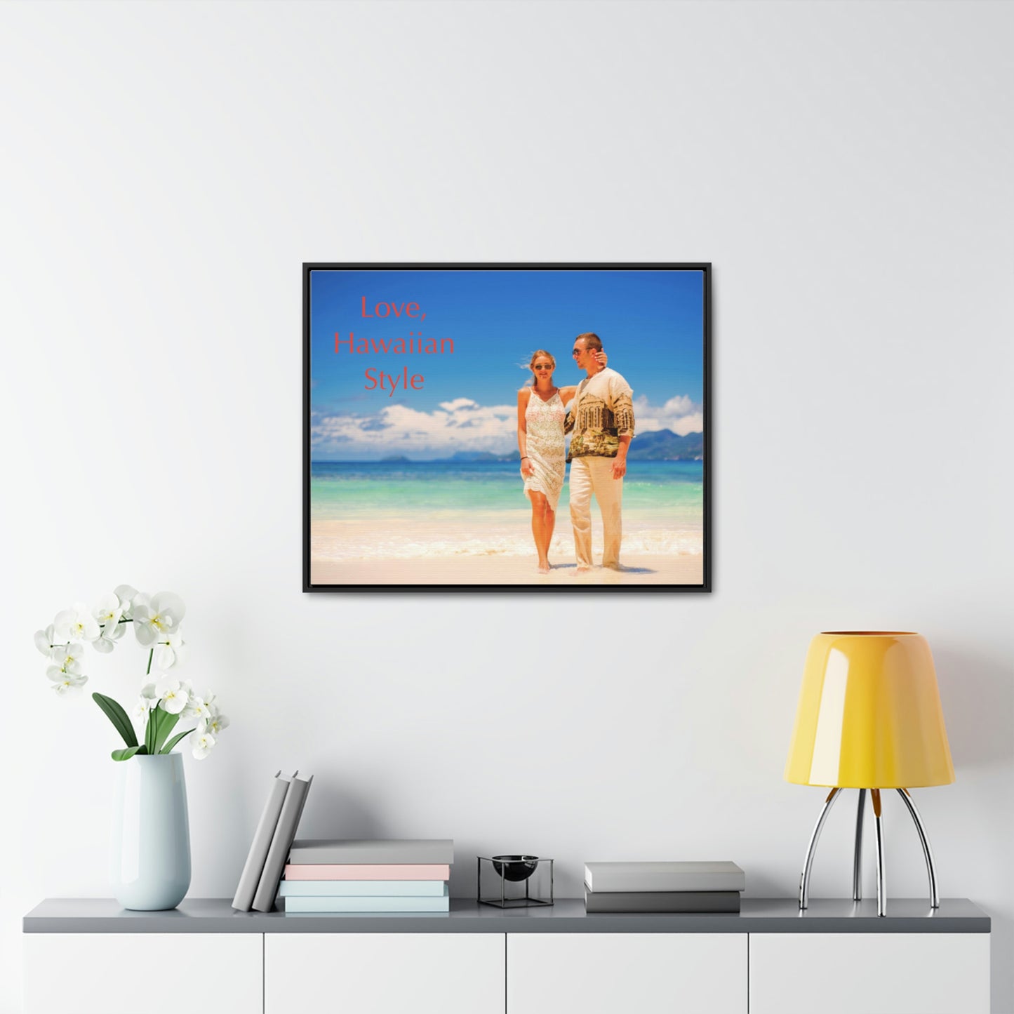 Custom Couple Photo Print Canvas, Framed Photo on Canvas, Multiple Sizes (Horizontal) & Stain Options, Birthday Gift, Valentine's Day Gift