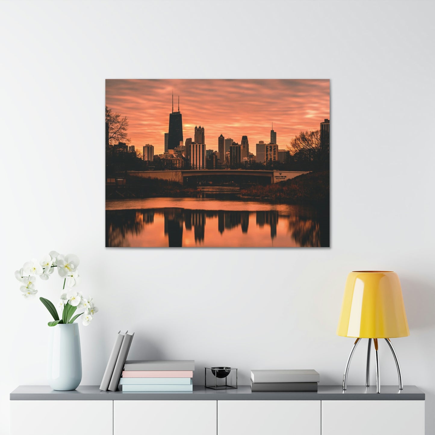 Chicago Sunset Wall Canvas - The Trip Window