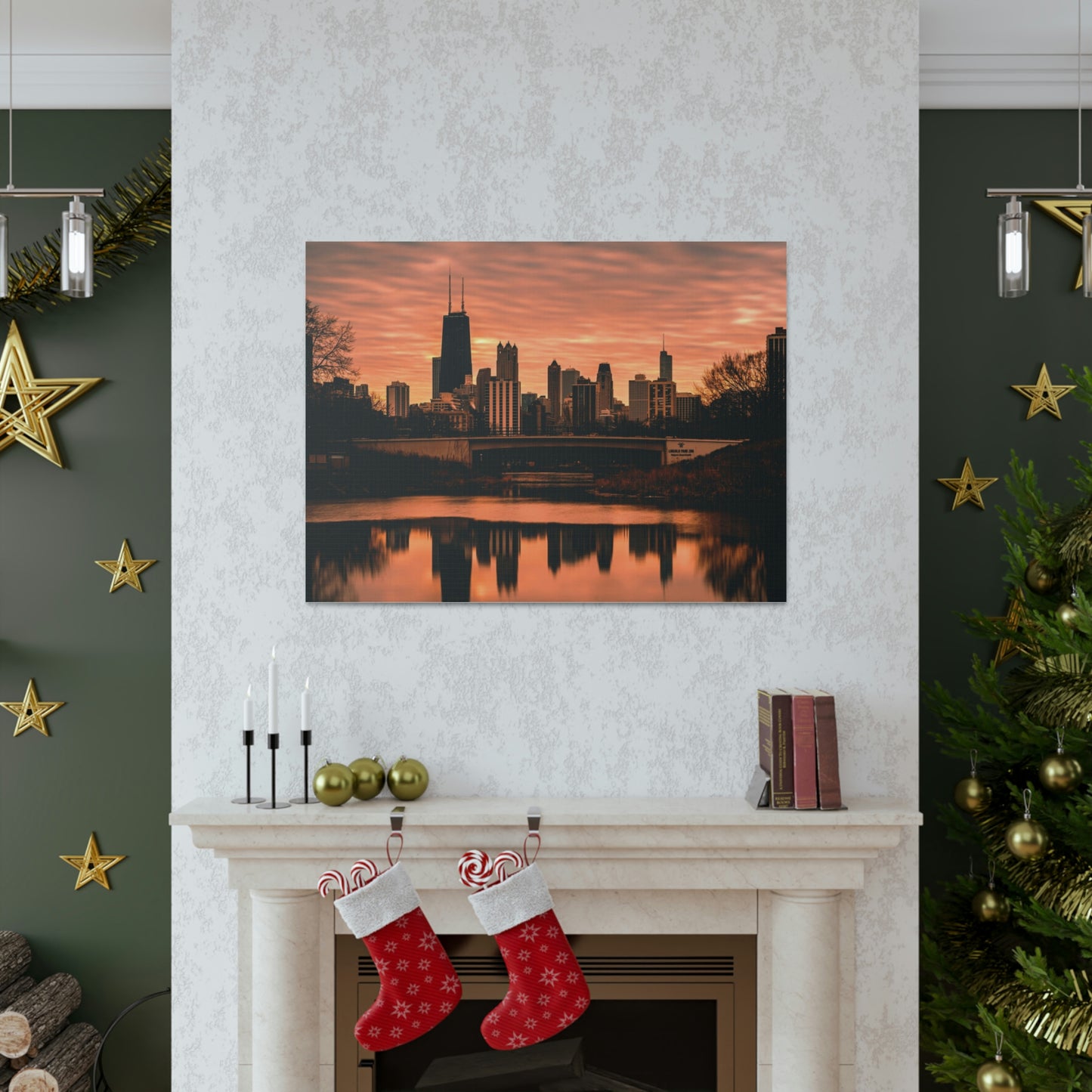 Chicago Sunset Wall Canvas - The Trip Window