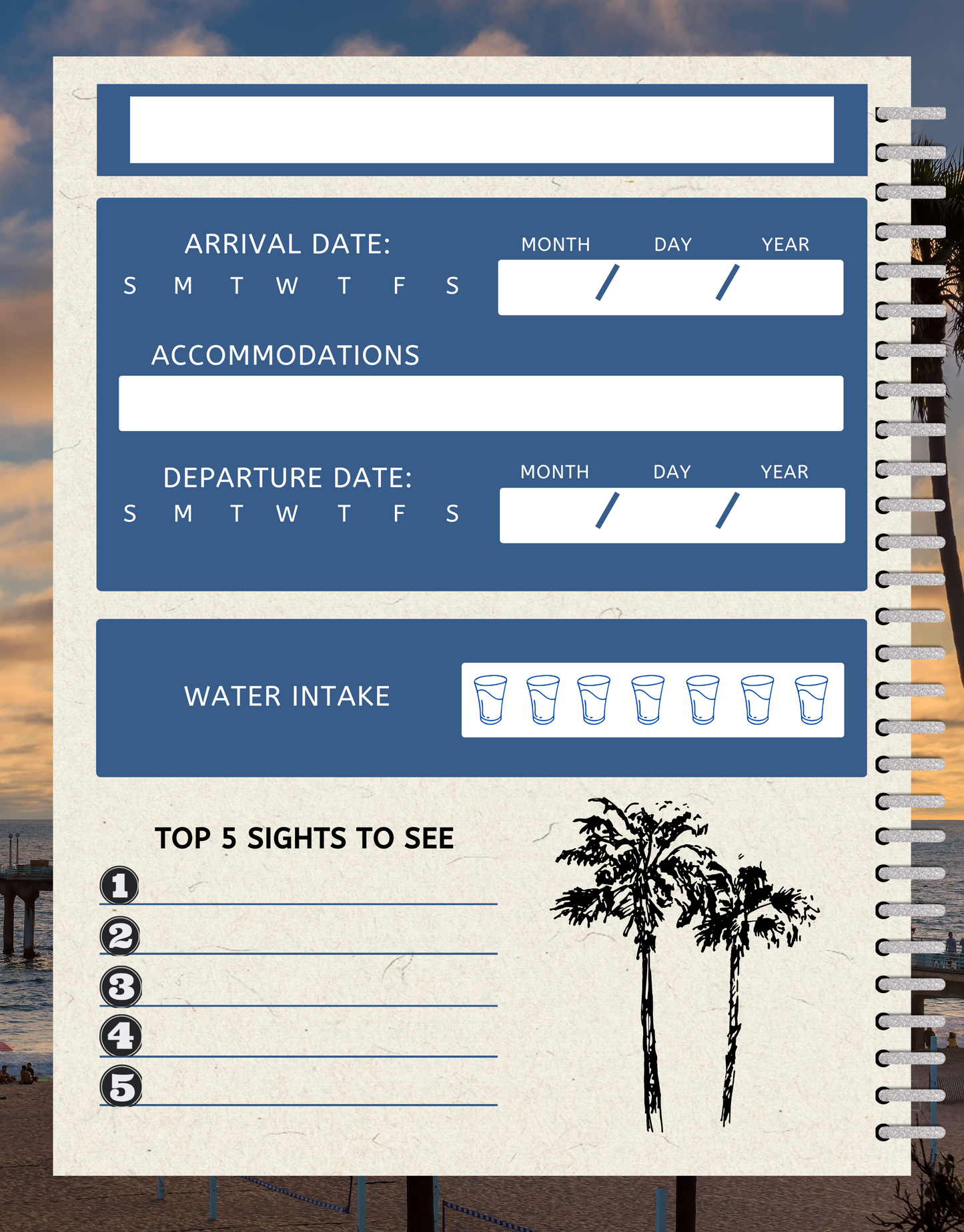 California Travel Digital Planner and Journal - Trip Organizer - Travel Journal and Expense Tracker - The Trip Window
